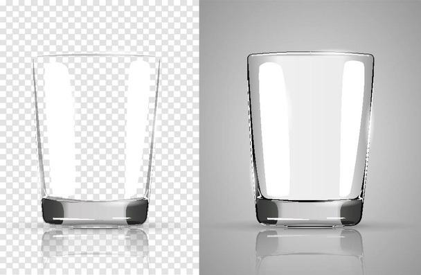 Készlet-ból átlátszó üvegek serlegek, átlátszó fénykép reális vektoros illusztráció. - Vektor, kép
