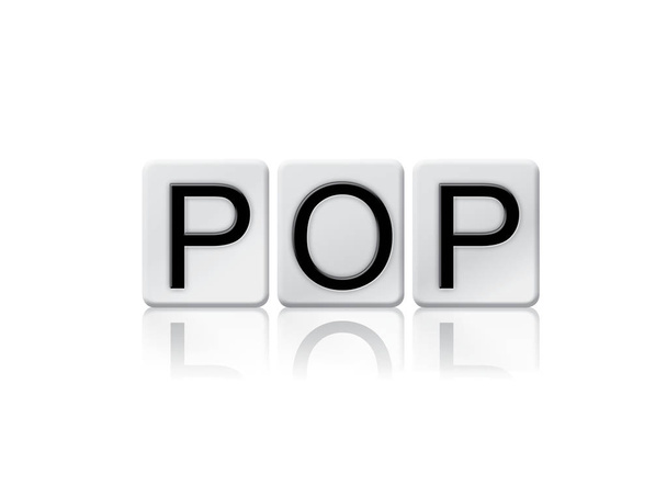 Pop-Konzept gefliestes Wort isoliert auf weiß - Foto, Bild