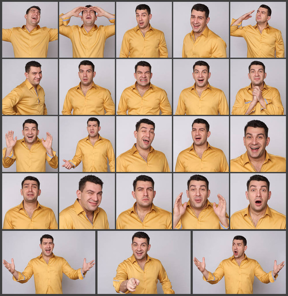 man expressions set - Фото, изображение