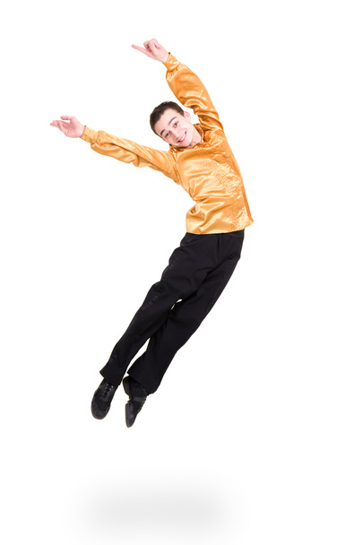 Smiling man dancer jumping - Foto, Bild