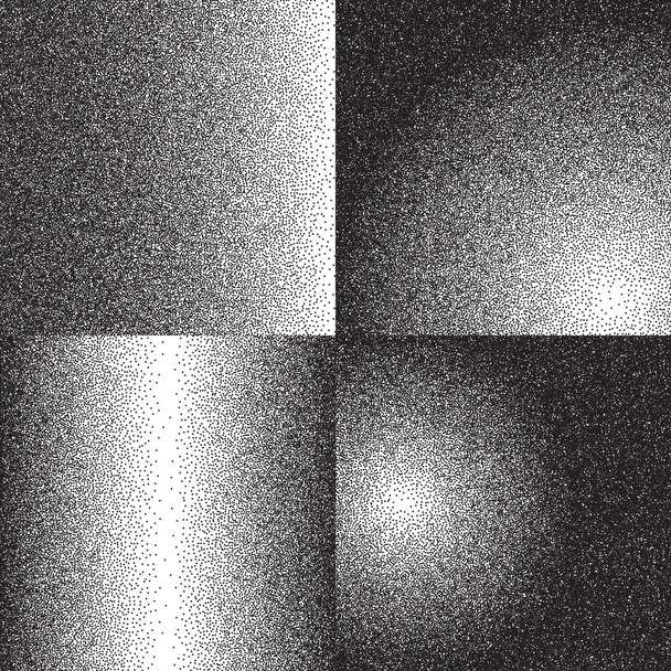 Grainy sand textures, patterns with black Halftone dot - Vector, Image