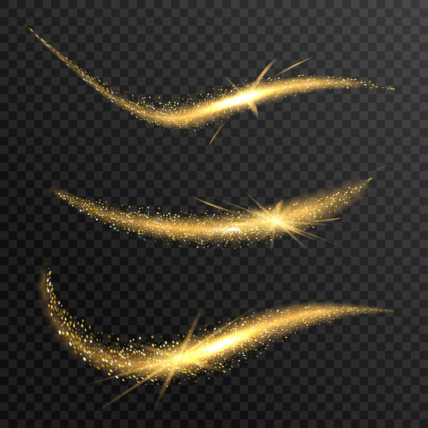 Vector sparkling confetti wave. Stardust glitter bright trail. - Vettoriali, immagini