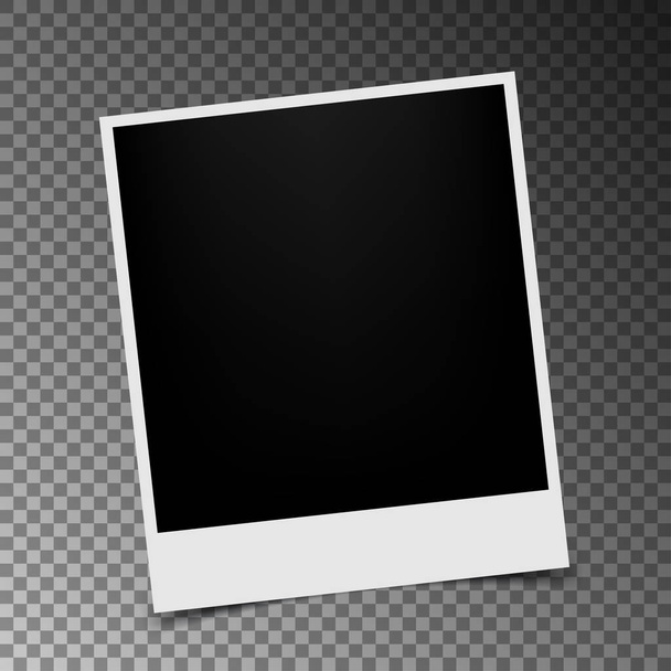 Retro Foto rámeček se stínem na průhledném pozadí. Vektorové ilustrace - Vektor, obrázek