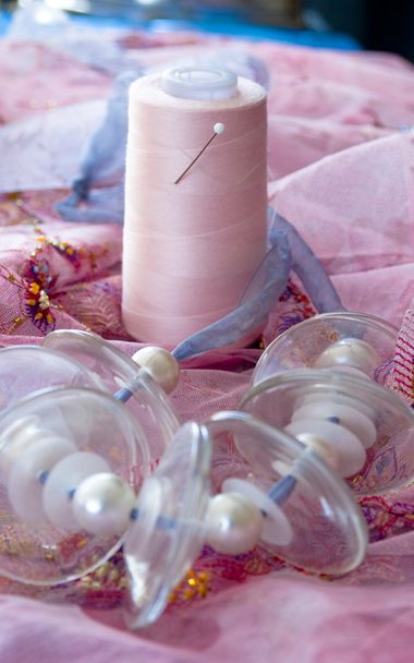 Foss rosa no estúdio de alfaiate
 - Foto, Imagem