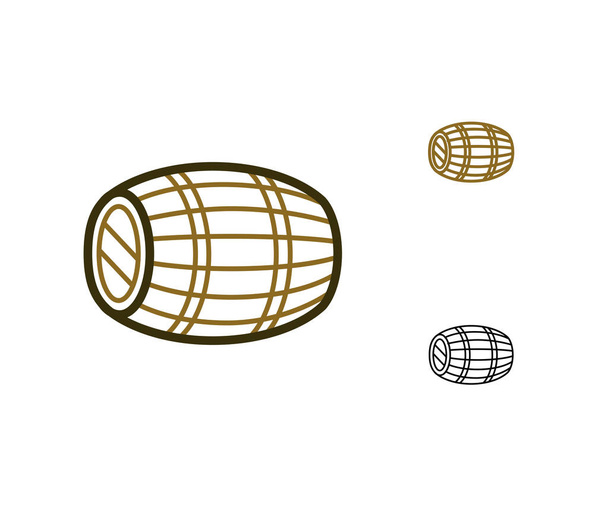 Icono de barril de vino de roble
 - Vector, imagen