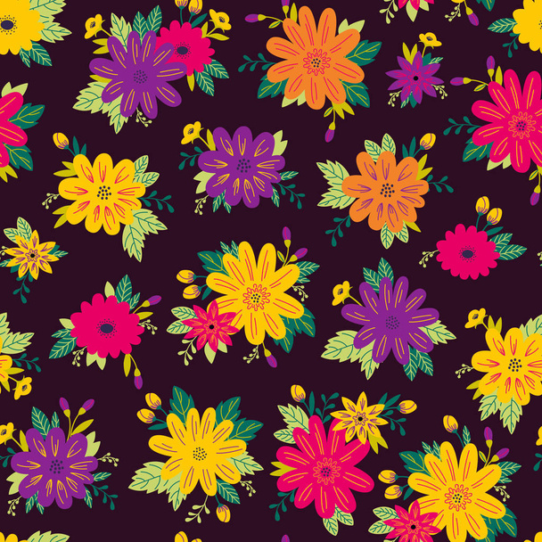 Seamless Floral Background. - Vector, afbeelding