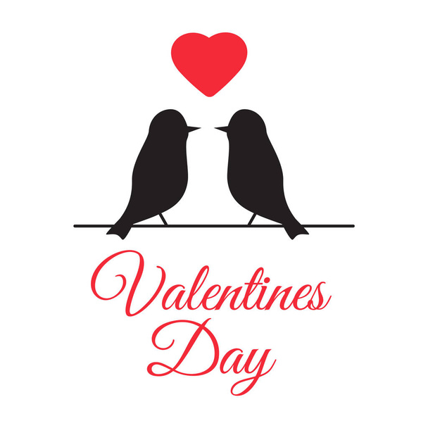 Kissing couple of doves. Kiss pigeon for valentine day or weddin - Vector, Image