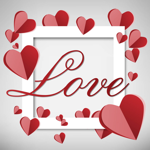 Láska Valentine den srdce Symbol rám sladké pocity vektorové ilustrace - Vektor, obrázek