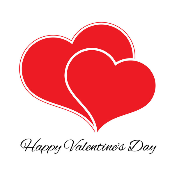 Big and small red heart. Romantic love symbol of valentine day - Vector, Imagen