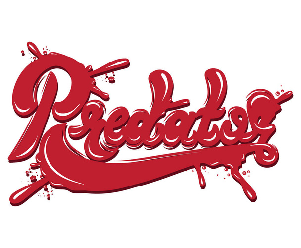 Vector handwritten unique lettering with drops of blood. Expressive hand drawn inscription.  Template for card, poster, banner, print for t-shirt. - Вектор, зображення