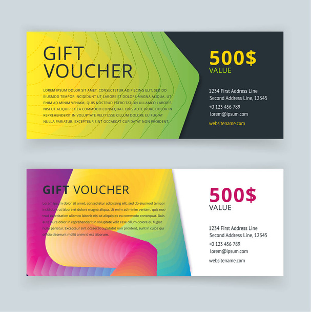 Gift voucher template with pattern - Vector, Image