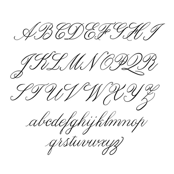 Ręka wektor narysowane litery alfabetu. Ilustracja atramentu. Nowoczesne br - Wektor, obraz