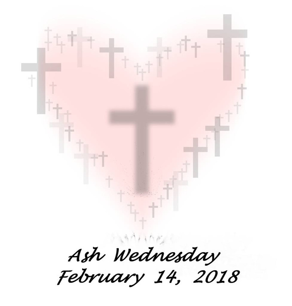 wednresday cinzas 2018 ícone com coração, uma vez que cai no dia velentinos em 2018
 - Foto, Imagem
