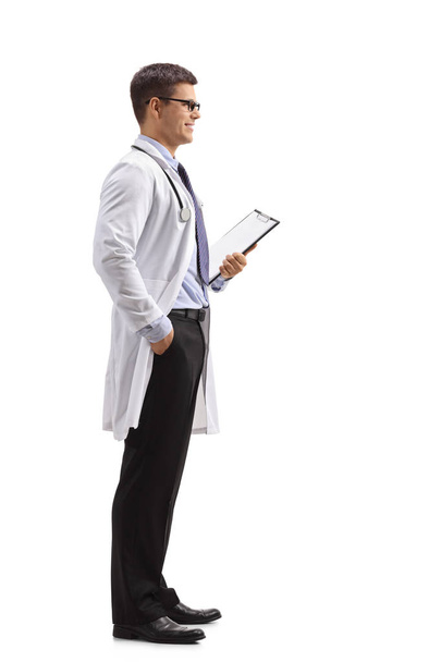 Doctor with a clipboard waiting in line - Foto, Imagem