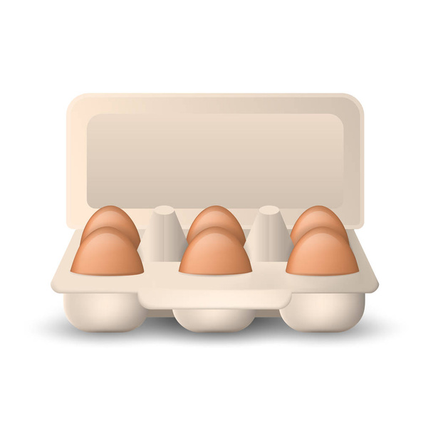 Ovos em pacote de papelão
 - Vetor, Imagem