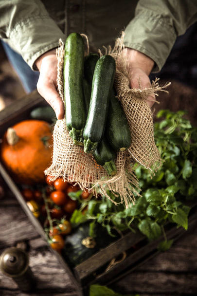 Organic vegetables on wood - Photo, Image
