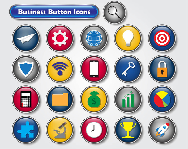 Iconos coloridos del botón de negocio
 - Vector, imagen