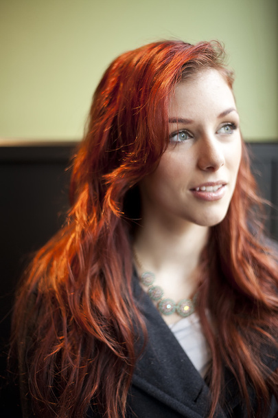 Young Woman with Beautiful Auburn Hair - Fotoğraf, Görsel