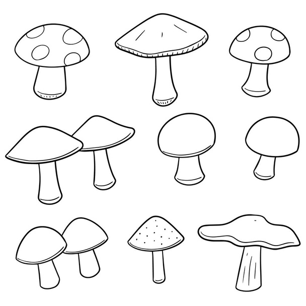 vector set of mushrooms - Wektor, obraz