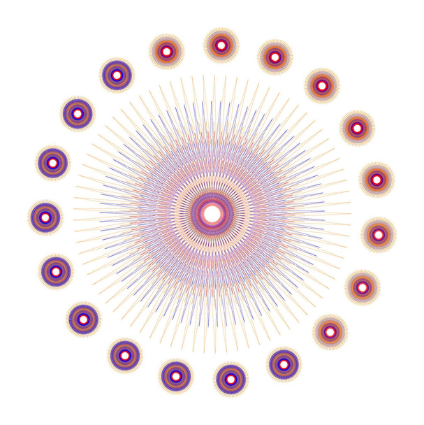 κύκλους γύρο τυχαία ομόκεντρους πολύχρωμο σε άσπρο φόντο. με 10 εικονογράφηση διάνυσμα Eps. - Διάνυσμα, εικόνα