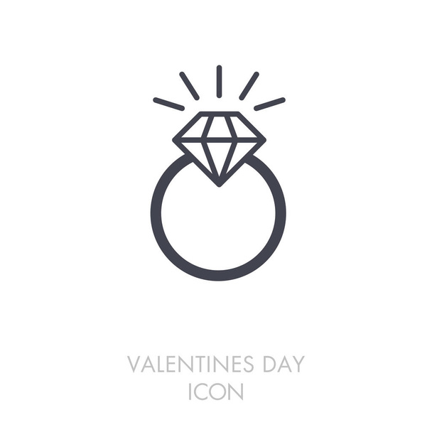Anneau de mariage plat vectoriel avec icône en diamant
 - Vecteur, image