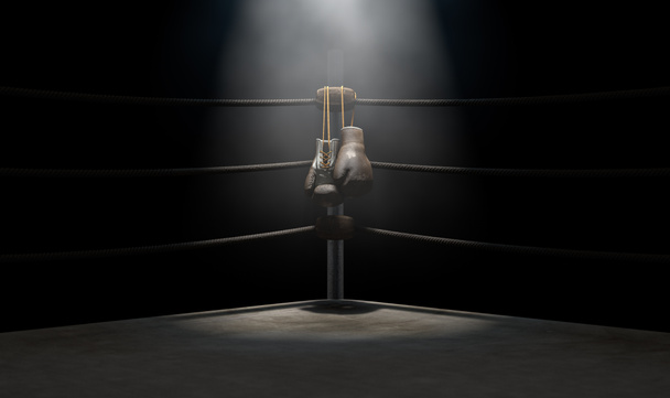 Вінтажний боксерський куточок і голі вгору рукавички
 - Фото, зображення