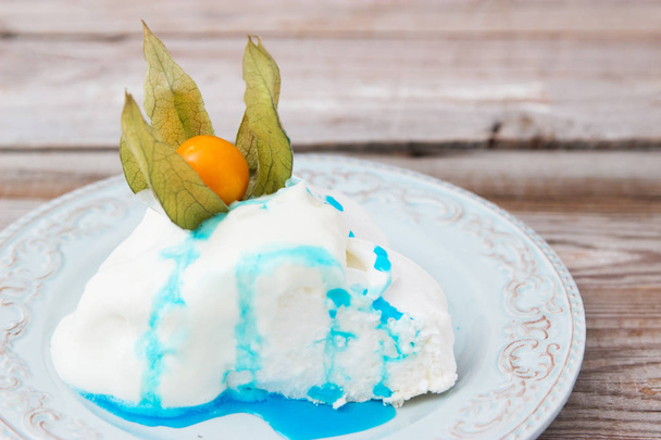 Snow-white anazing pavlova cake. - Photo, Image