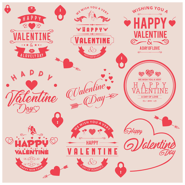 Happy Valentine typogrpahic  - Vektor, obrázek