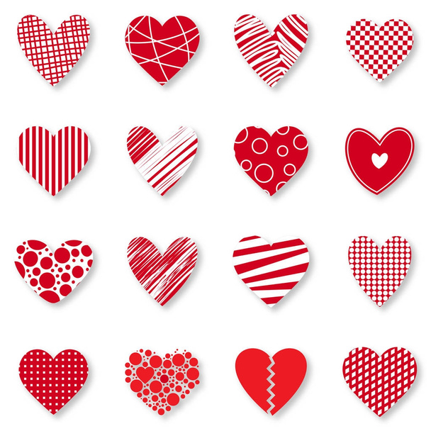 Set of hearts background - Vector, imagen