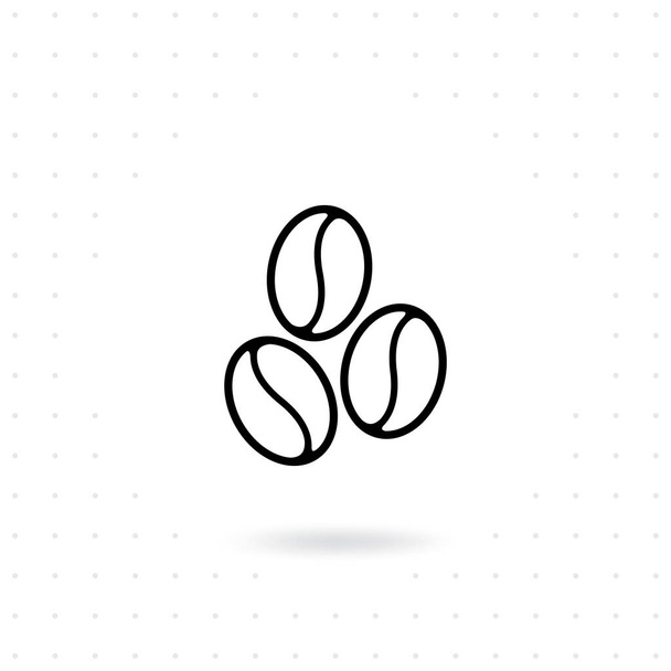 Icono del grano de café. Icono de granos de café en diseño de estilo de línea. Línea plana ilustración de café. Ilustración vectorial icono café
 - Vector, imagen