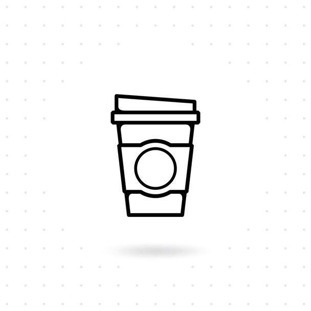 Ikona pohár kávu na jedno použití. Odnést šálek kávy ikonu. Šálek kávy ikonu vektorové ilustrace. Káva jít ikona na bílém pozadí. Šálek kávy ikonu styl vodorovných linií - Vektor, obrázek