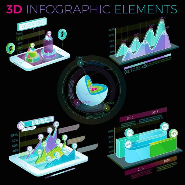 3D Infographic Elements - Vector, Imagen