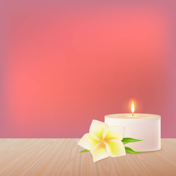 свічка і біла векторна квітка
 - Вектор, зображення