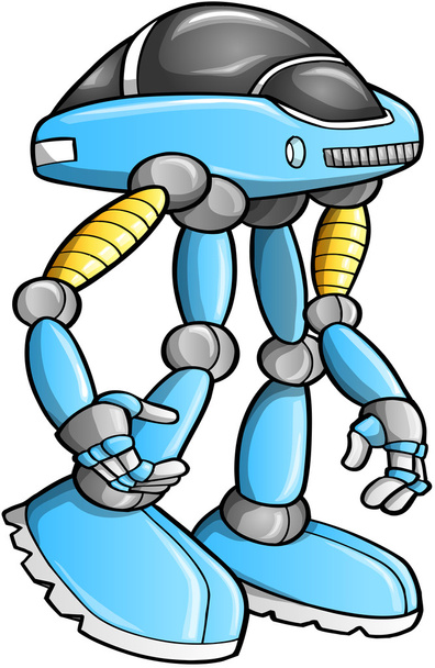 Massive Warrior Robot Cyborg Soldier Vector - Wektor, obraz