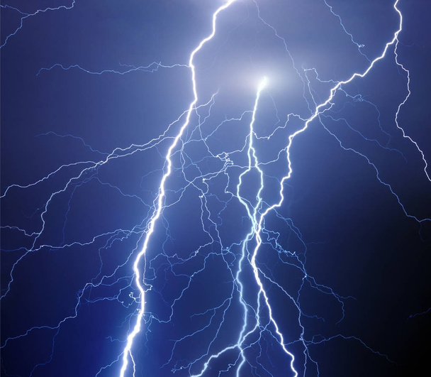 Fork lightning during night storm - Foto, Imagen