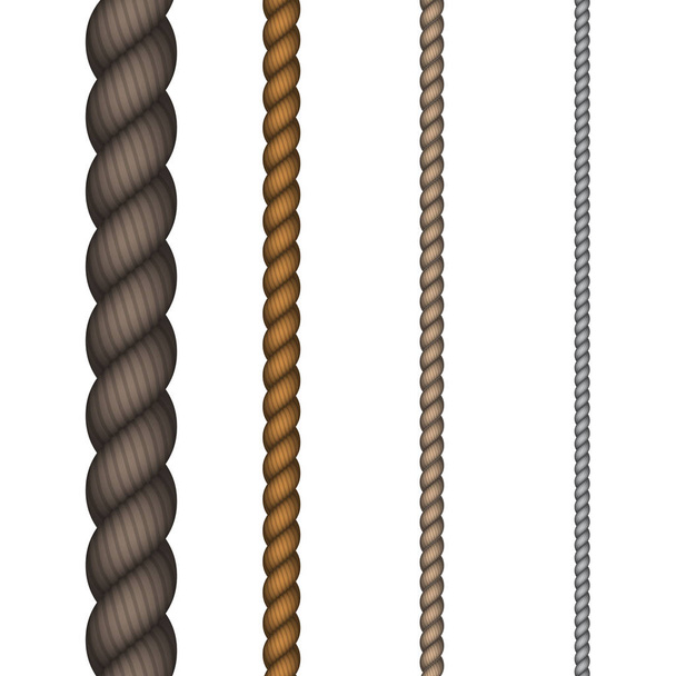 moderne touw vector ingesteld op witte achtergrond - Vector, afbeelding