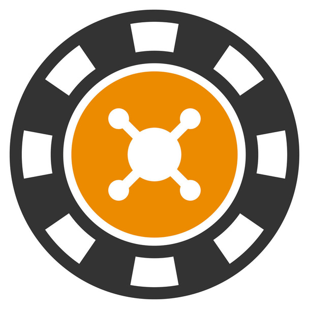 Casino Chip Flat Icon - Foto, Imagem
