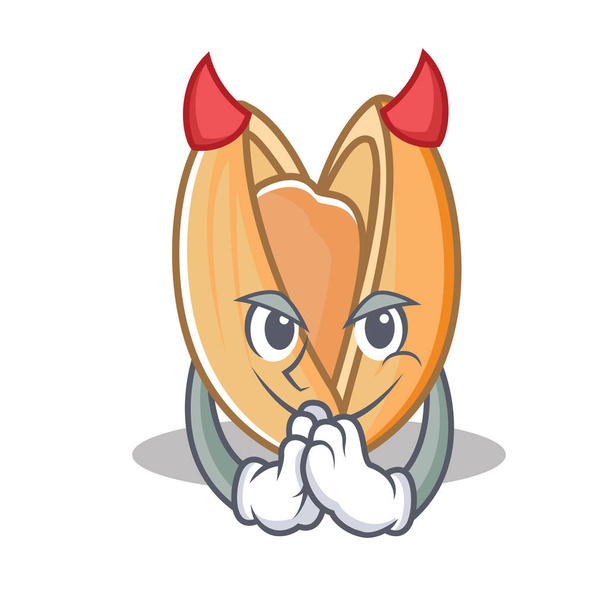 Devil pistachio nut mascot cartoon - Wektor, obraz