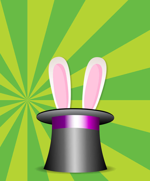 Las orejas de conejo aparecen del cilindro mágico
  - Vector, Imagen