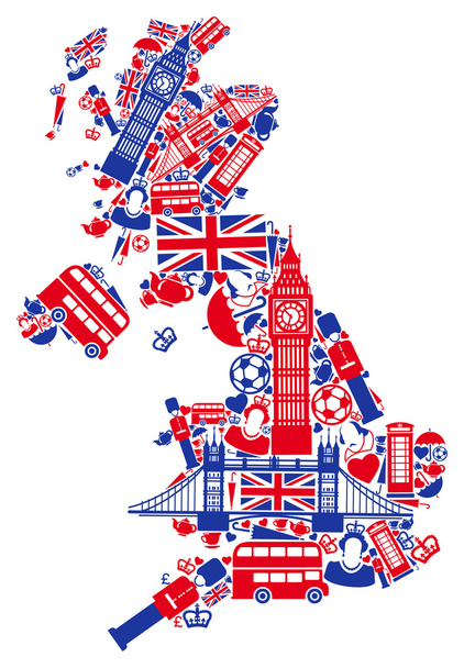 Карта Великобритании
 - Вектор,изображение
