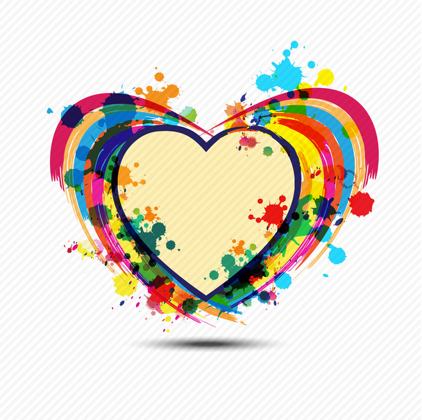 artistic heart paint design - Vector, imagen