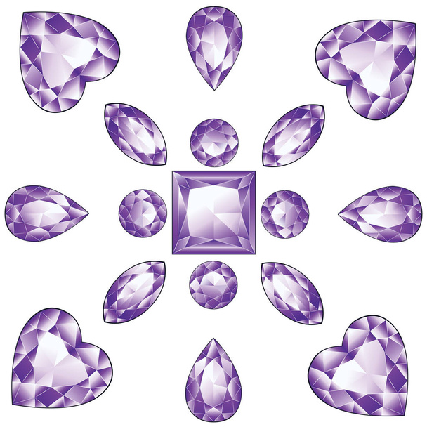 Блискучі фіолетовий Аметист
 - Вектор, зображення