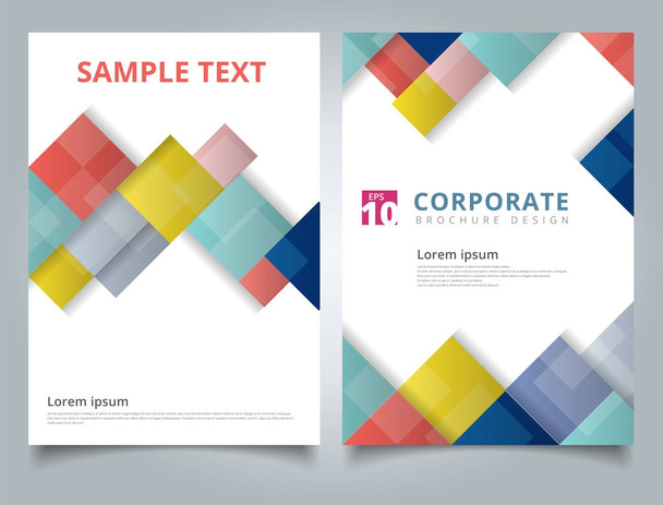 Brochure design template, Flyer cover geometric square. triangle - Wektor, obraz