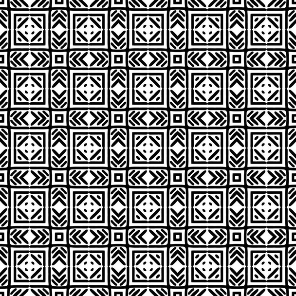 Black and White Seamless Ethnic Pattern - Vektör, Görsel