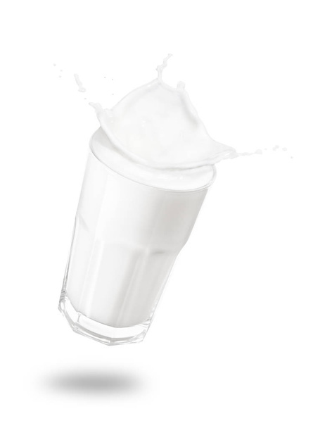 glass of milk with splashes - Фото, зображення