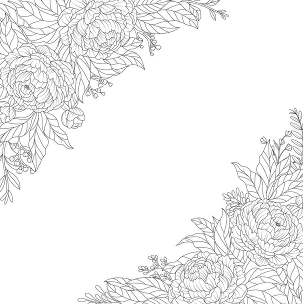 白い背景の上の装飾用の花のベクトル イラスト - ベクター画像