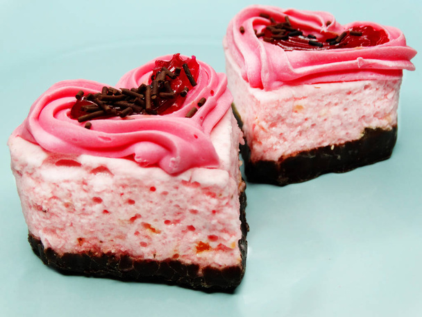 corações formam bolos sobremesa de comida doce no dia dos namorados
 - Foto, Imagem