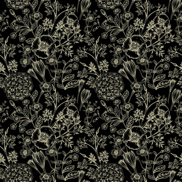 Floral seamless vector pattern. - Вектор,изображение