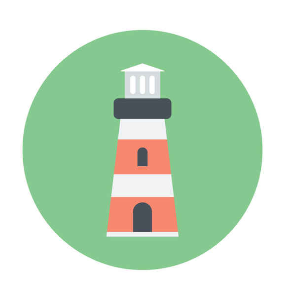 Lighthouse Colored Vector Icon  - Vetor, Imagem