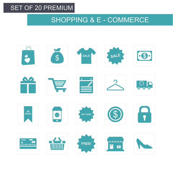 Shopping and Ecommerce icons - Vektor, obrázek